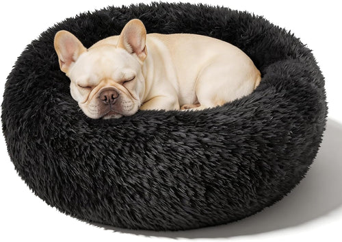 Small Dog Calming Beds Donut Washable round Puppy Cat Bed Anxiety Dog Bed