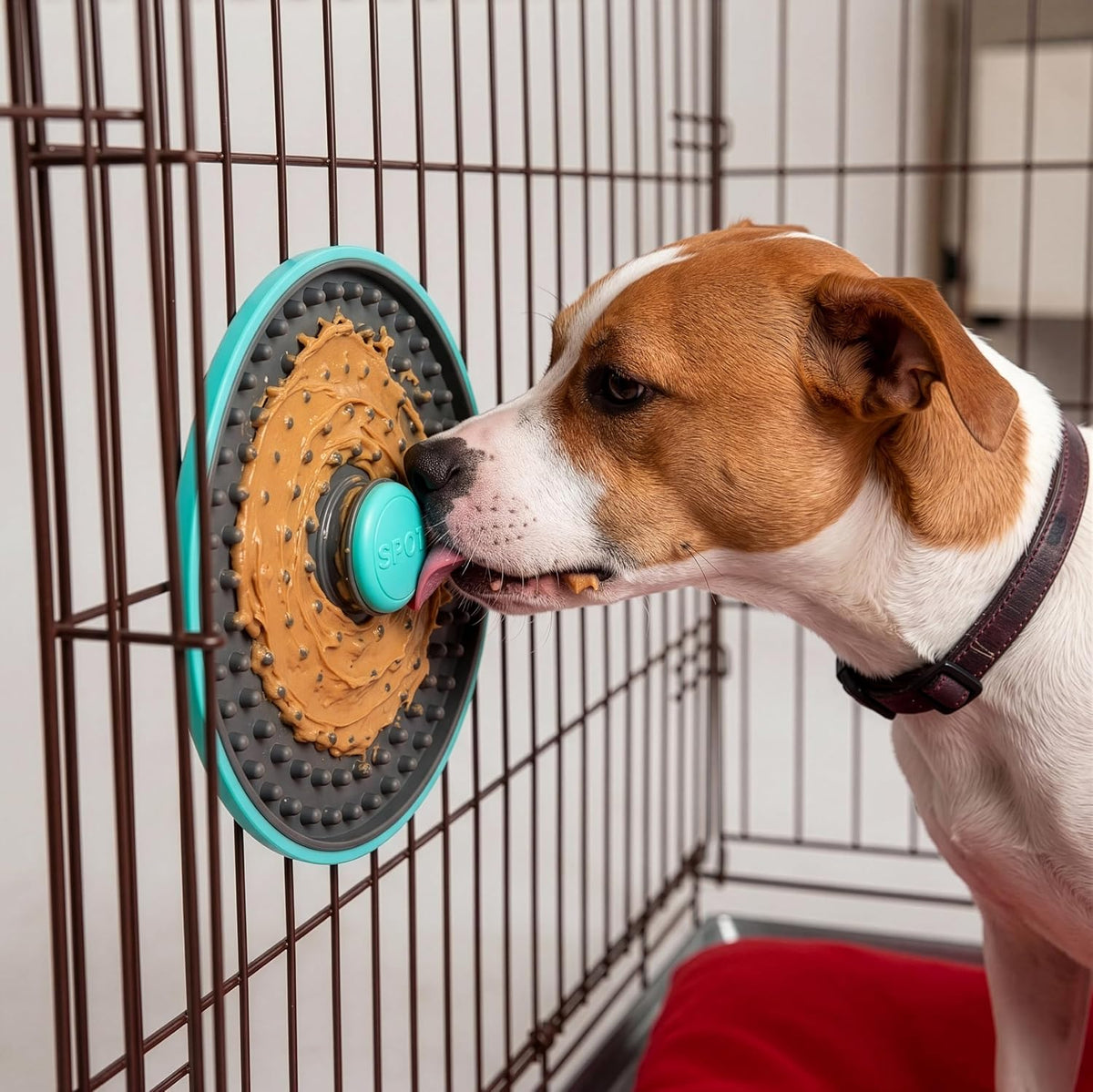 Soothers Multipurpose Dog Lick Mat - 6In Slow Feeder & Crate Enrichment Toy for Small & Medium Dogs and Puppies, Food-Grade Rubber, Dishwasher Safe, Anxiety & Boredom Relief