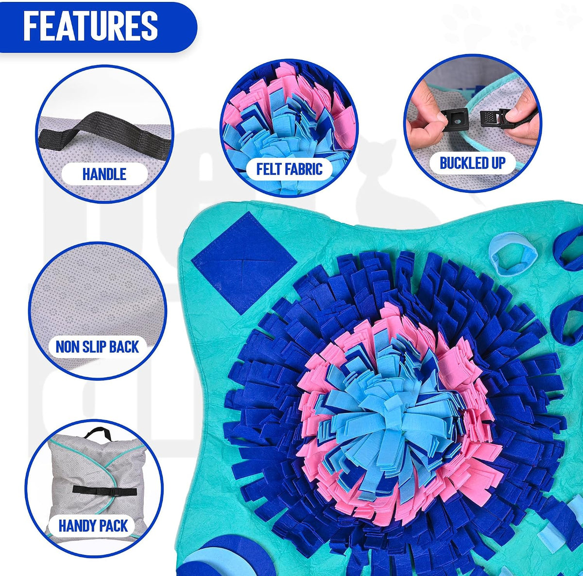 Large Sniffing Mat 25 X 25 Inch Interactive Feeding Toy