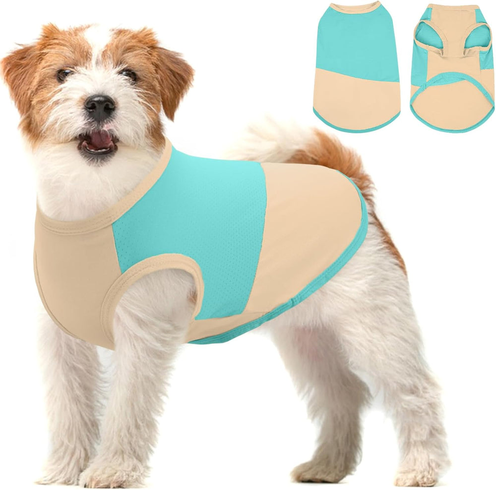 Summer Dog Cooling Vest Quick Dry Breathable Dogs Cooling Shirts UPF 50+ Sun Protection Dog Shirt Lightweight Pet Shirts for Outdoor Adventures, Walking, Beach, Greenyellow, S