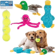 Squeaky Dog Toys with Soft Durable Fabric for Small, Medium and Large Pets Interactive Toy for Indoor Play, Supports Active Biting and Play - Duck Duck Octomutant, Large
