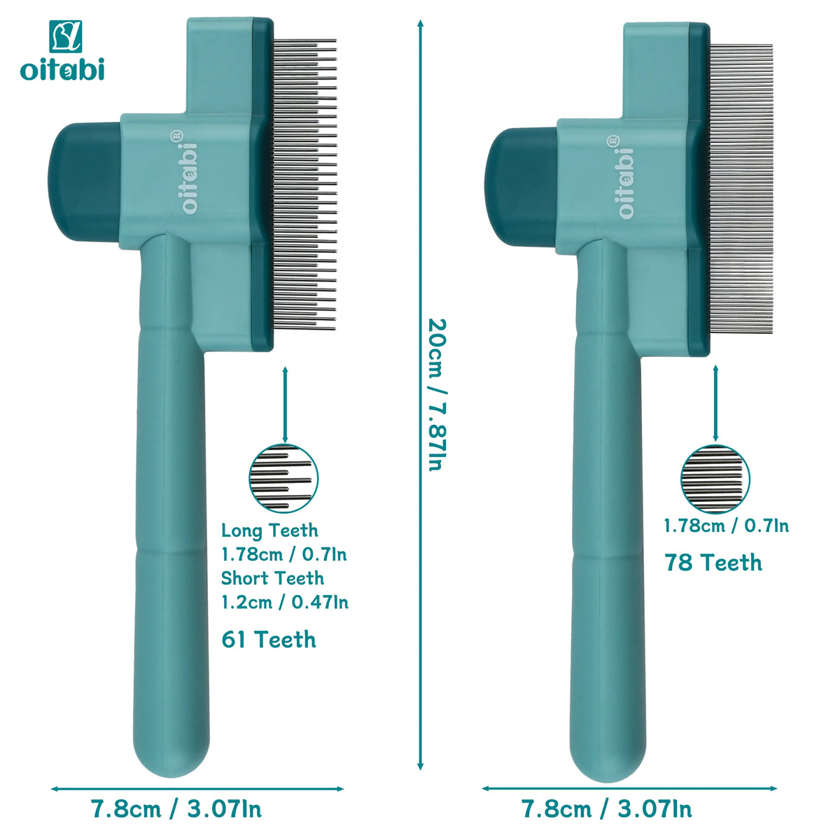 1/2PCS Flea Comb for Dogs and Cats with Release Button Fine Tooth Dog Comb for Pet Hair Removal, Cleaning Remove Fleas Eg