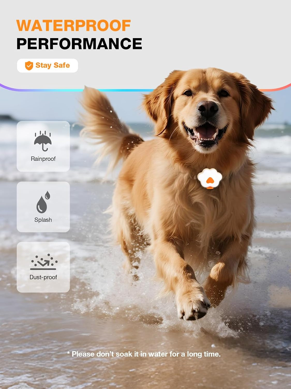 Light up Dog Collar - Dog Collar Lights for Night Walking - Dog Collar Lights Clip on - Waterproof Rechargeable Clip-On Design, 17-Hour Battery Life
