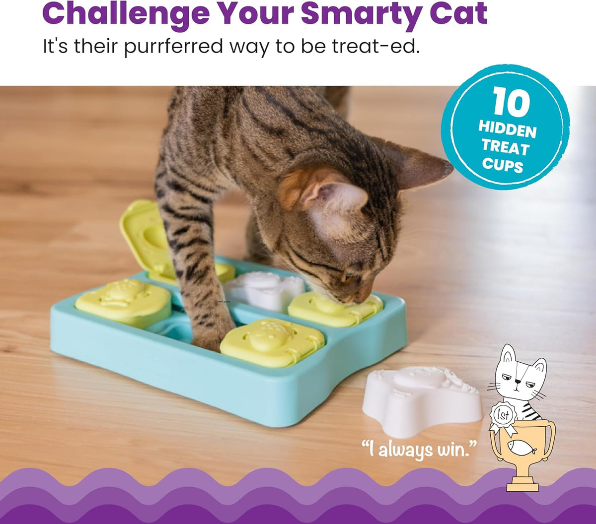 Nina Ottosson Kitty Cube Puzzle Cat Toy Treat Puzzle, 8.7"
