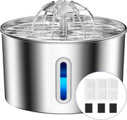 Cat Water Fountain Stainless Steel - 74Oz/2.2L Corded Pet Water Dispenser Automa